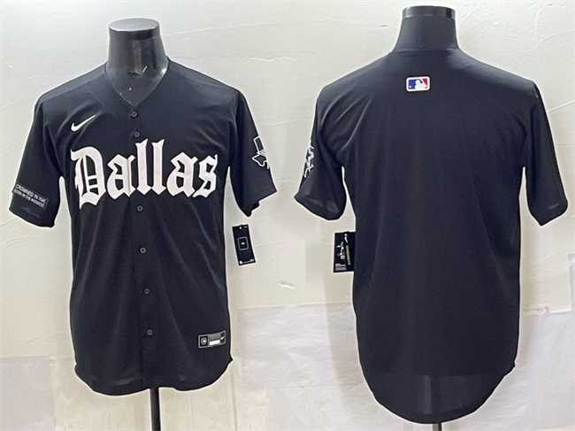 Men%27s Dallas Cowboys Blank Black %27Gothic Lone Star Edition%27 Limited Stitched Baseball Jersey->dallas cowboys->NFL Jersey