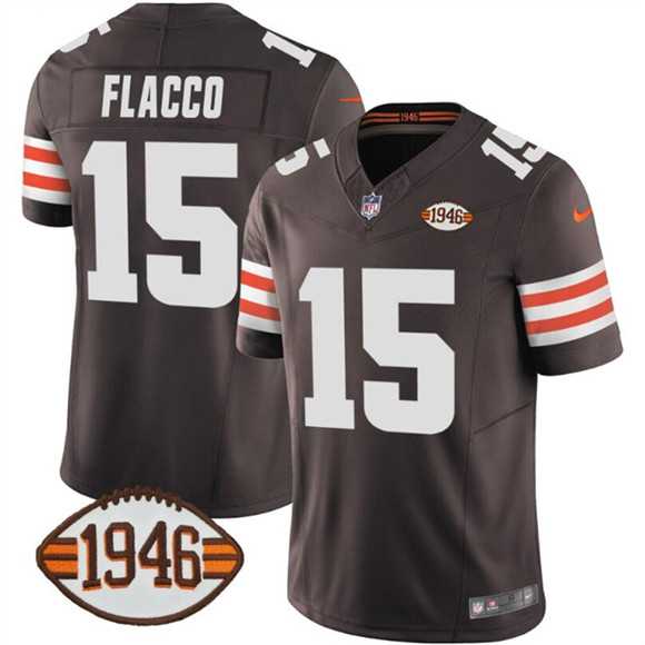Men%27s Cleveland Browns #15 Joe Flacco Brown 2025 F.U.S.E. With 1946 75th Anniversary Patch Vapor Limited Stitched Jersey Dzhi->buffalo bills->NFL Jersey