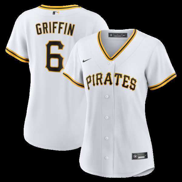Womens Pittsburgh Pirates #6 Konnor Griffin Nike White Home Replica Jersey Dzhi->mlb womens jerseys->MLB Jersey
