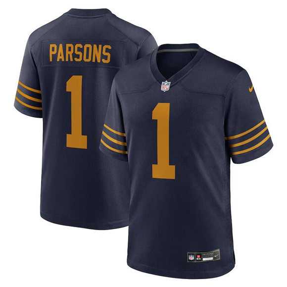 Men%27s Green Bay Packers #1 Micah Parsons Navy The 1923 Classic Stitched Game Jersey Dzhi->detroit lions->NFL Jersey