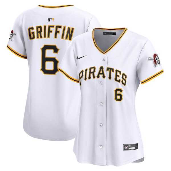 Womens Pittsburgh Pirates #6 Konnor Griffin Nike White Home Limited Jersey Dzhi->mlb womens jerseys->MLB Jersey