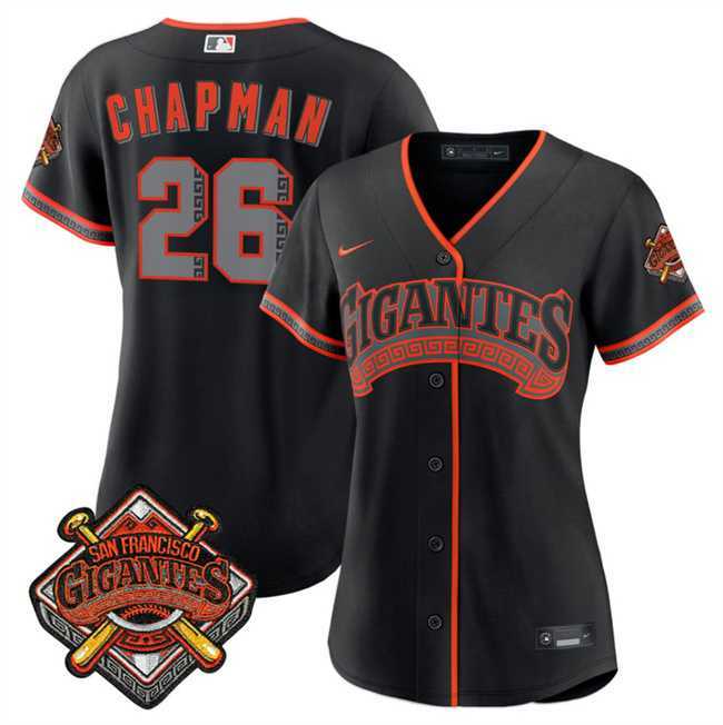 Womens San Francisco Giants #26 Matt Chapman Black 2026 Alternate Stadium Stitched Jersey Dzhi->mlb womens jerseys->MLB Jersey