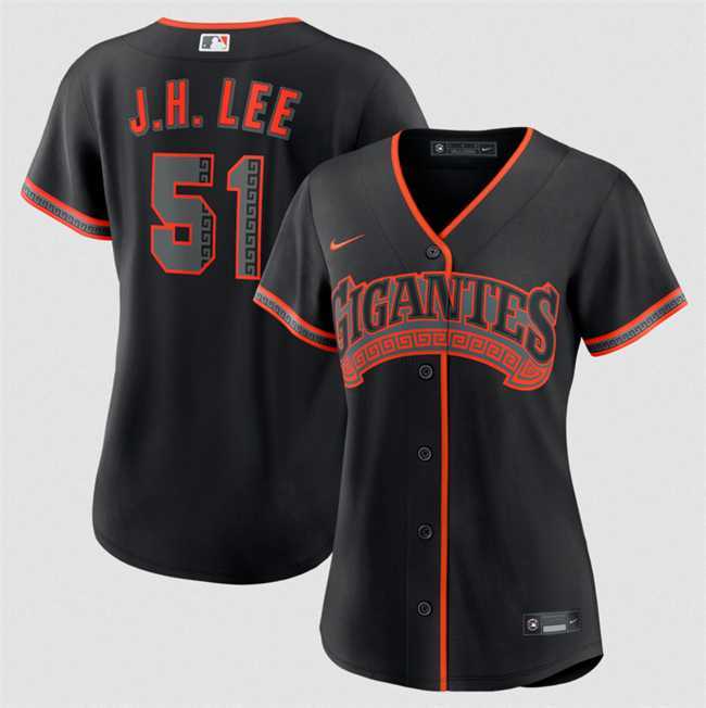 Womens San Francisco Giants #51 Jung Hoo Lee Black 2026 Alternate Stitched Jersey Dzhi->mlb womens jerseys->MLB Jersey