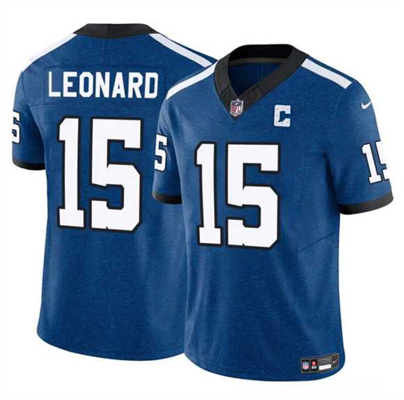 Mens Indianapolis Colts #15 Riley Leonard Blue 2025 F.U.S.E. Throwback Vapor Limited Stitched Jersey Dzhi->indianapolis colts->NFL Jersey