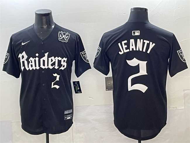 Men%27s Las Vegas Raiders #2 Ashton Jeanty Black %27Gothic Sin City Shadows Edition%27 With 65th Anniversary Patch Vapor Limited Stitched Baseball Jersey->indianapolis colts->NFL Jersey