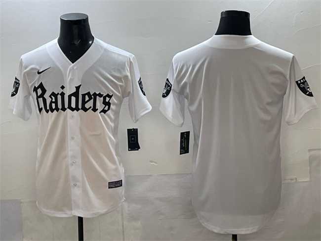 Men%27s Las Vegas Raiders Blank White %27Gothic Sin City Shadows Edition%27 Vapor Limited Stitched Baseball Jersey->las vegas raiders->NFL Jersey