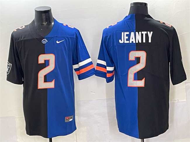 Men%27s Las Vegas Raiders X Broncos #2 Ashton Jeanty Black Blue Split Limited Stitched Jersey Dzhi->los angeles chargers->NFL Jersey