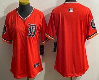 Womens Detroit Tigers Blank Orange Limited Jersey->mlb womens jerseys->MLB Jersey