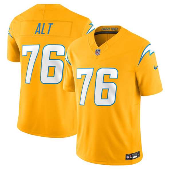 Mens Los Angeles Chargers #76 Joe Alt Gold 2025 F.U.S.E. Alternate Vapor Limited Stitched Jersey->los angeles chargers->NFL Jersey
