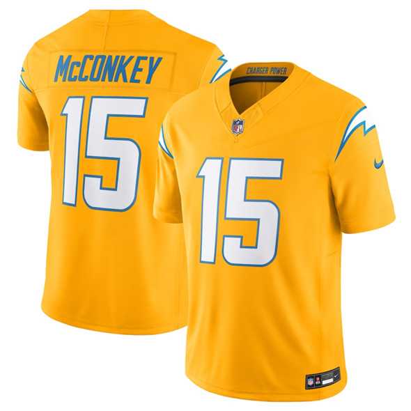 Mens Los Angeles Chargers #15 Ladd McConkey Gold 2025 F.U.S.E. AlternateVapor Limited Stitched Jersey->los angeles chargers->NFL Jersey