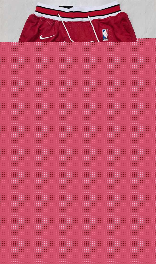 Men%27s Chicago Bulls Red Shorts (Run Small)->nba shorts->NBA Jersey