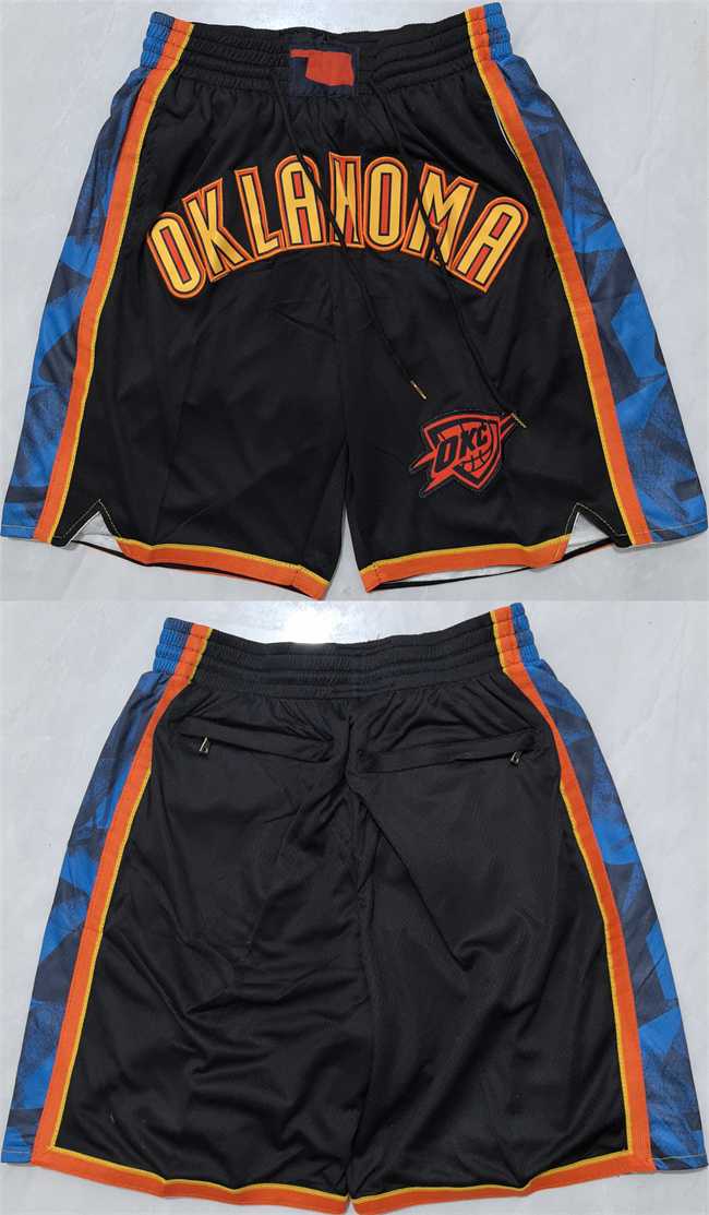 Men%27s Oklahoma City Thunder Black Shorts (Run Small)->nba shorts->NBA Jersey