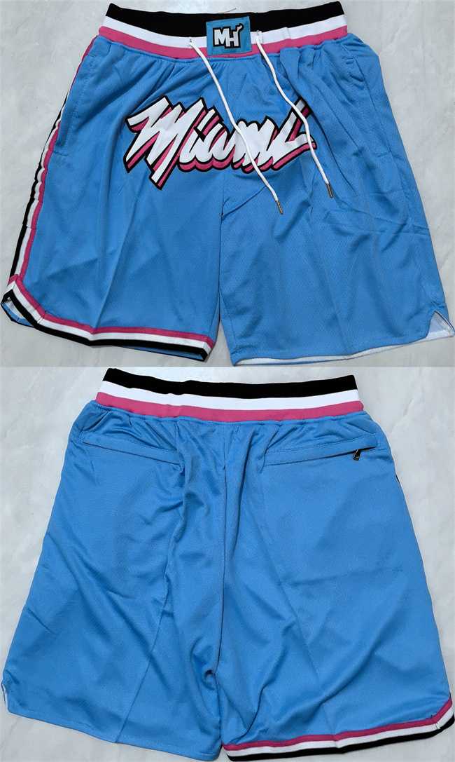 Men%27s Miami Heat Blue Shorts (Run Small)->nba shorts->NBA Jersey