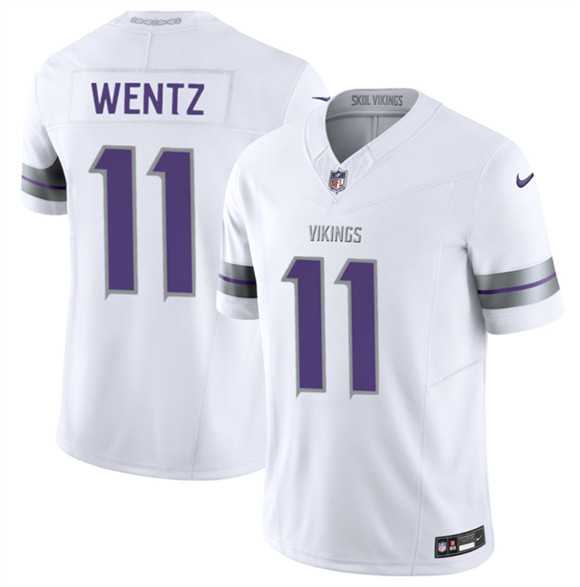 Mens Minnesota Vikings #11 Carson Wentz White 2025 F.U.S.E. Winter Warrior Limited Stitched Jersey Dzhi->minnesota vikings->NFL Jersey
