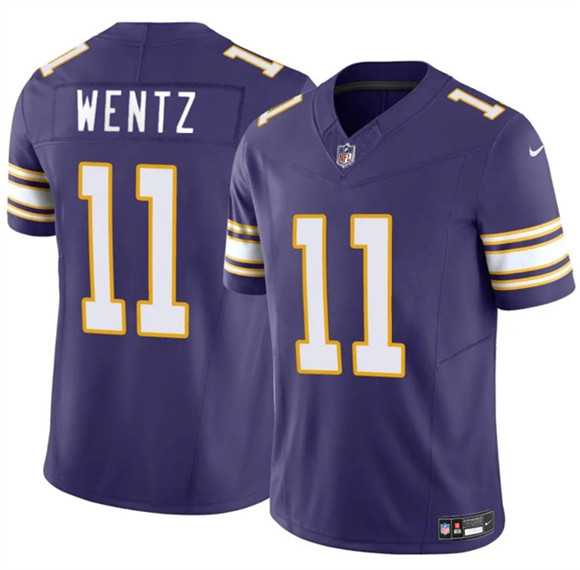Mens Minnesota Vikings #11 Carson Wentz Purple 2025 F.U.S.E. Throwback Vapor Untouchable Limited Stitched Jersey Dzhi->minnesota vikings->NFL Jersey