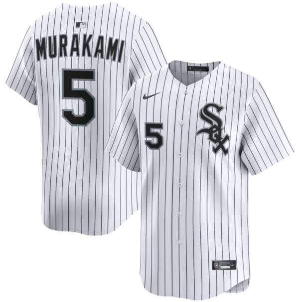 Mens Chicago White Sox #5 Munetaka Murakami White 2025 Home Limited Stitched Jersey Dzhi->chicago white sox->MLB Jersey