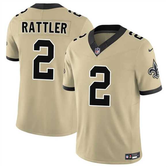 Men%27s New Orleans Saints #2 Spencer Rattler Gold 2025 F.U.S.E. Alternate Vapor Limited Stitched Jersey Dzhi->new york jets->NFL Jersey