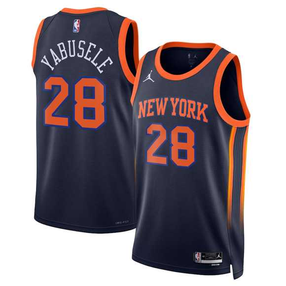Men%27s New Yok Knicks #28 Guerschon Yabusele Black 2025 Statement Edition Stitched Jersey Dzhi->orlando magic->NBA Jersey