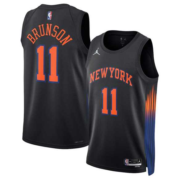 Men%27s New Yok Knicks #11 Jalen Brunson Jalen Brunson Black 2025 Statement Edition Stitched Jersey Dzhi->new york knicks->NBA Jersey