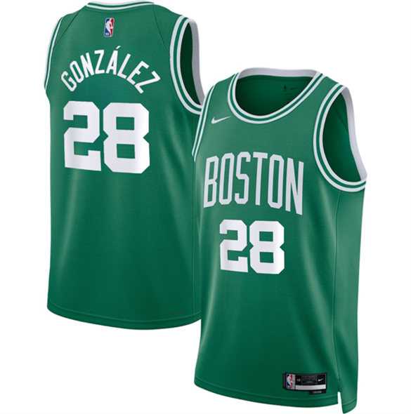 Men%27s Boston Celtics #28 Hugo Gonzalez Kelly Green 2024 Draft Icon Edition Stitched Jersey Dzhi->charlotte hornets->NBA Jersey