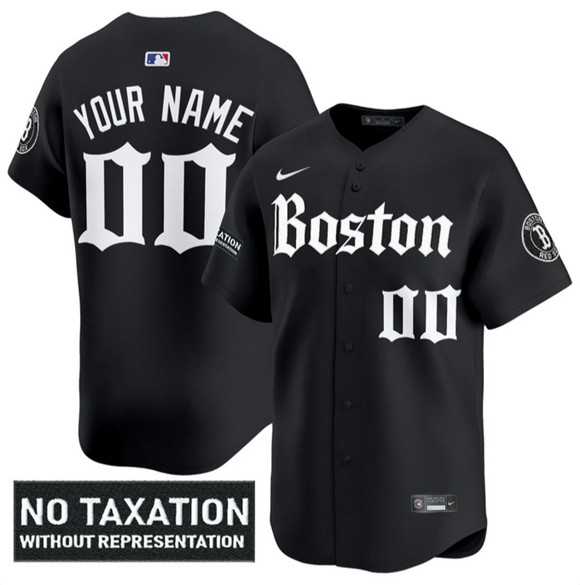 Men%27s Boston Red Sox ACTIVE PLAYER Custom Black %27Retro Newspaper Edition%27 Vapor Premier Limited Stitched Baseball Jersey->->Custom Jersey
