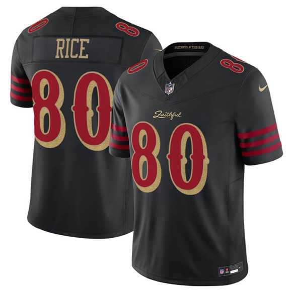 Mens San Francisco 49ers #80 Jerry Rice Black 2025 F.U.S.E. Rivalries Vapor Limited Stitched Jersey Dzhi->san francisco 49ers->NFL Jersey