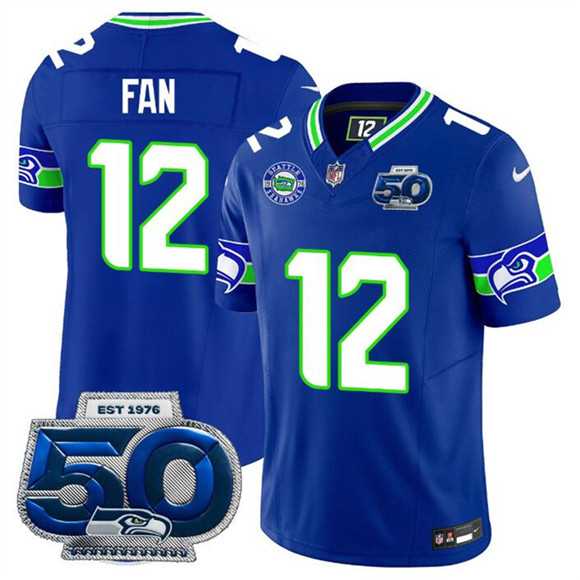 Men%27s Seattle Seahawks #12 Fan Royal 2025 F.U.S.E 50th Season Patch Throwback Vapor Limited Stitched Jersey Dzhi->san francisco 49ers->NFL Jersey