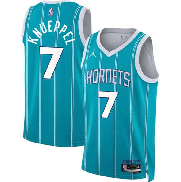 Mens Charlotte Hornets #7 Kon Knueppel Teal 2025 Draft Icon Edition Stitched Jersey Dzhi->charlotte hornets->NBA Jersey