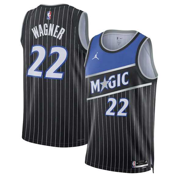 Mens Orlando Magic #22 Franz Wagner Black 2025 Statement Edition Stitched Jersey Dzhi->orlando magic->NBA Jersey