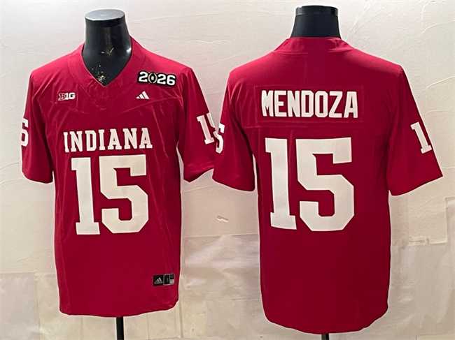 Mens Indiana Hoosiers #15 Fernando Mendoza Red F.U.S.E. 2026 Patch Stitched Basketball Jersey->indiana hoosiers->NCAA Jersey