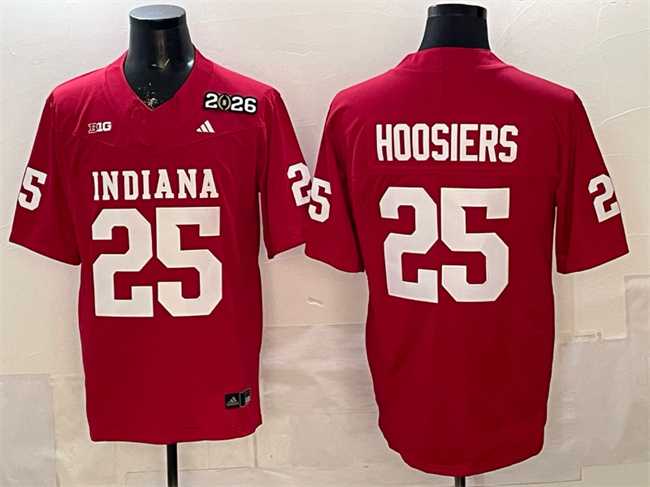 Mens Indiana Hoosiers #25 Hoosiers Red F.U.S.E. 2026 Patch Stitched Football Jersey->indiana hoosiers->NCAA Jersey