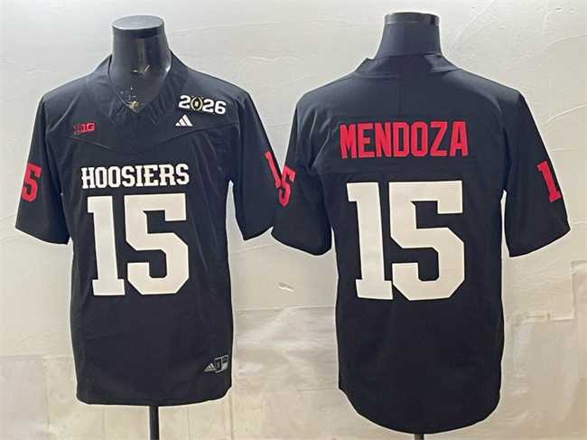 Mens Indiana Hoosiers #15 Fernando Mendoza Black F.U.S.E. 2026 Patch Stitched Basketball Jersey->indiana hoosiers->NCAA Jersey