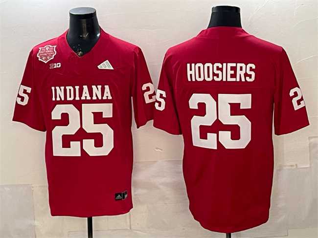 Mens Indiana Hoosiers #25 Hoosiers Red F.U.S.E. 2025 National Champions Patch Stitched Football Jersey->indiana hoosiers->NCAA Jersey