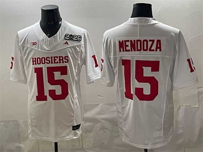 Mens Indiana Hoosiers #15 Fernando Mendoza White F.U.S.E. 2026 Patch Stitched Football Jersey->indiana hoosiers->NCAA Jersey