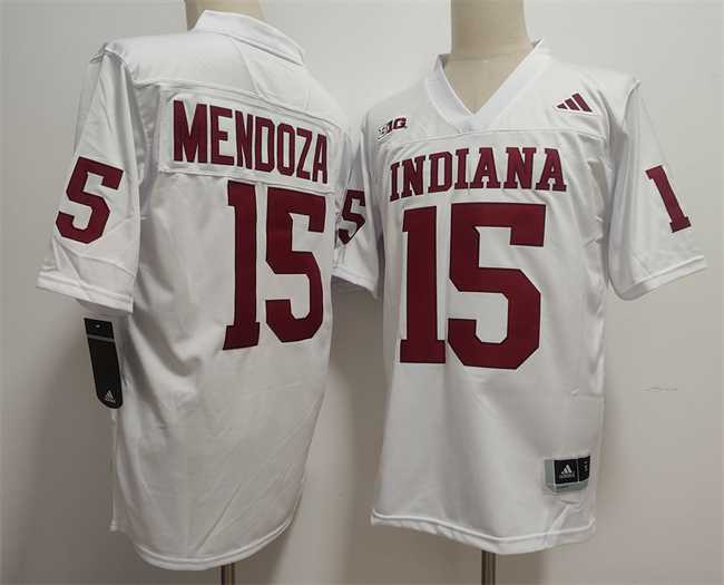 Mens Indiana Hoosiers #15 Fernando Mendoza White Stitched Basketball Jersey->indiana hoosiers->NCAA Jersey