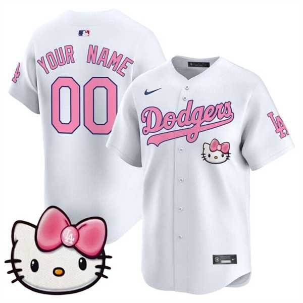 Men%27s Los Angeles Dodgers ACTIVE PLAYER Custom White 2025 Hello Kitty Vapor Premier Limited Stitched Baseball Jersey->customized mlb jersey->Custom Jersey