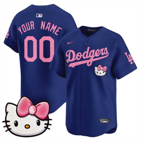 Men%27s Los Angeles Dodgers ACTIVE PLAYER Custom Royal 2025 Hello Kitty Vapor Premier Limited Stitched Baseball Jersey->customized mlb jersey->Custom Jersey