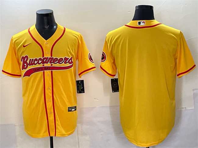Men%27s Tampa Bay Buccaneers Blank Gold Cool Base Stitched Baseball Jersey->tennessee titans->NFL Jersey