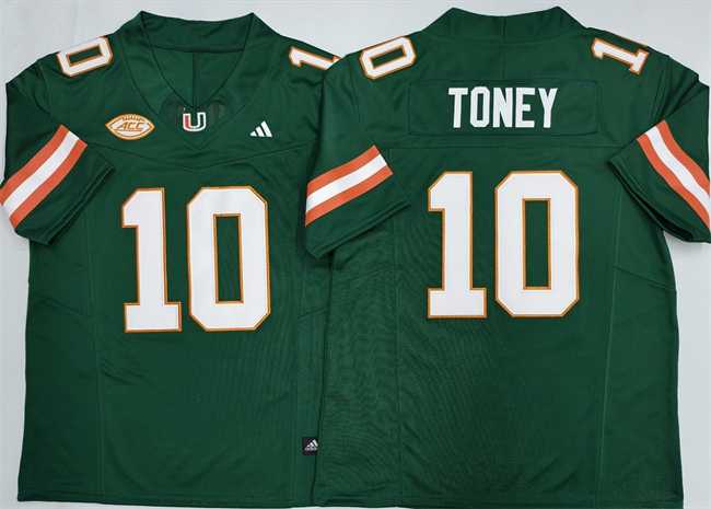 Mens Miami Hurricanes #10 Malachi Toney Green F.U.S.E. 2026 Stitched Football Jersey->miami hurricanes->NCAA Jersey