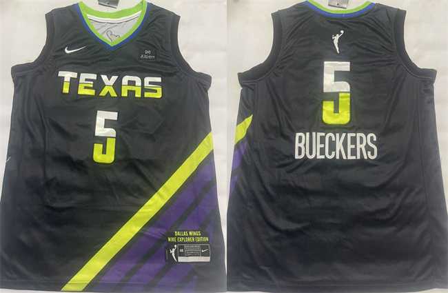 Mens Dallas Wings #5 Paige Bueckers Black Stitched Basketball Jersey->college and high school->NBA Jersey