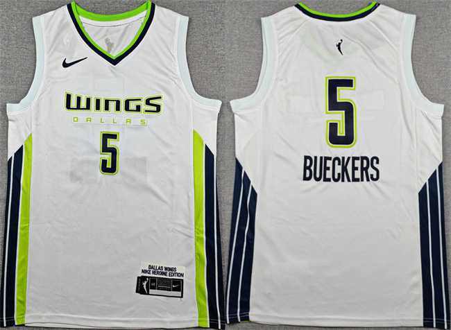 Mens Dallas Wings #5 Paige Bueckers White Stitched Basketball Jersey->college and high school->NBA Jersey