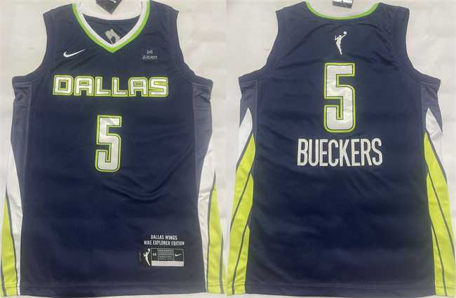Mens Dallas Wings #5 Paige Bueckers Navy Stitched Basketball Jerseys->college and high school->NBA Jersey