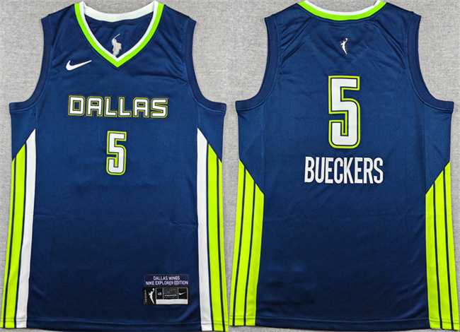 Mens Dallas Wings #5 Paige Bueckers Navy Stitched Basketball Jersey->college and high school->NBA Jersey