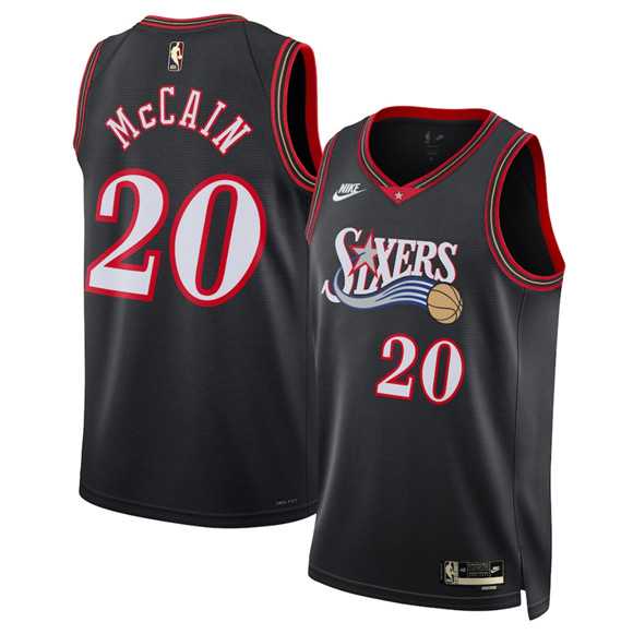 Mens Philadelphia 76ers #20 Jared McCain Jared McCain Black 2025 Classic Edition Stitched Jersey Dzhi->philadelphia 76ers->NBA Jersey