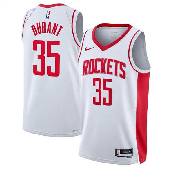 Mens Houston Rockets #35 Kevin Durant White Association Edition Stitched Jersey Dzhi->->NBA Jersey