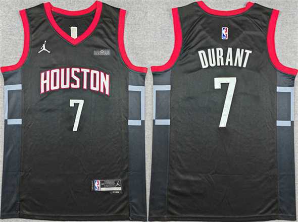 Mens Houston Rockets #7 Kevin Durant Black Statement Edition Stitched Jersey->->NBA Jersey
