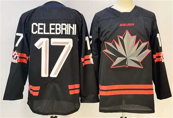 Mens Canada Hockey #17 Macklin Celebrini Black Stitched Jersey->olympics canada jerseys->NHL Jersey