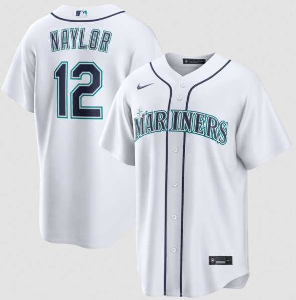 Men%27s Seattle Mariners #12 Josh Naylor White Cool Base Limited Stitched jersey Dzhi->2023 world baseball classic->MLB Jersey