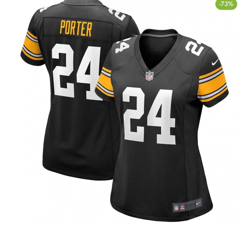 Women%27s Pittsburgh Steelers #24 Joey Porter Jr. Black Stitched Game Jersey Dzhi->pittsburgh steelers->NFL Jersey