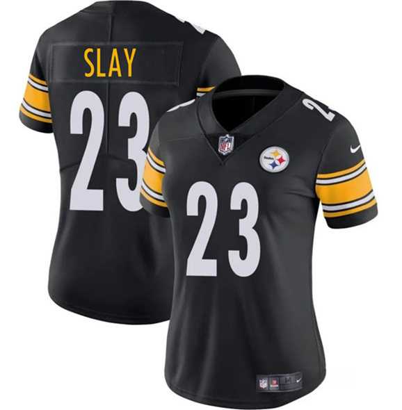 Women%27s Pittsburgh Steelers #23 Darius Slay Black 2025 Vapor Untouchable Limited Stitched Jersey(Run Small) Dzhi->pittsburgh steelers->NFL Jersey